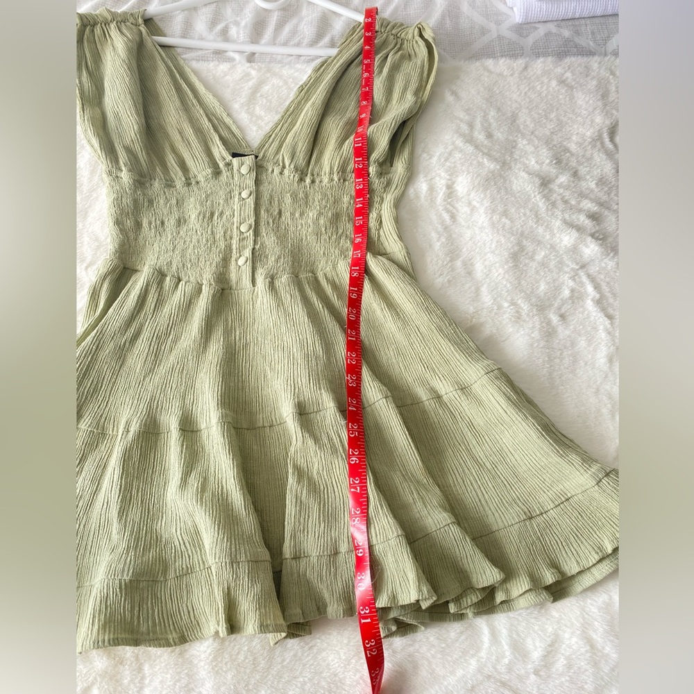 ASOS sage‎ green summer corset style flowy dress size small - Picture 8 of 11